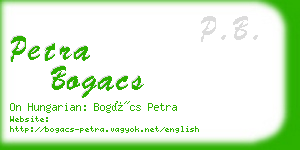 petra bogacs business card